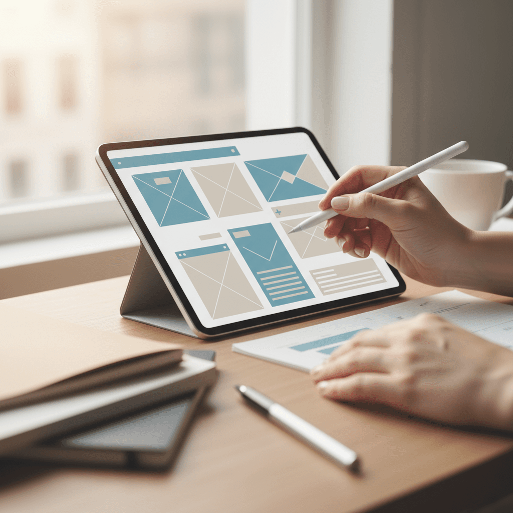UX/UI design process and system architecture planning
